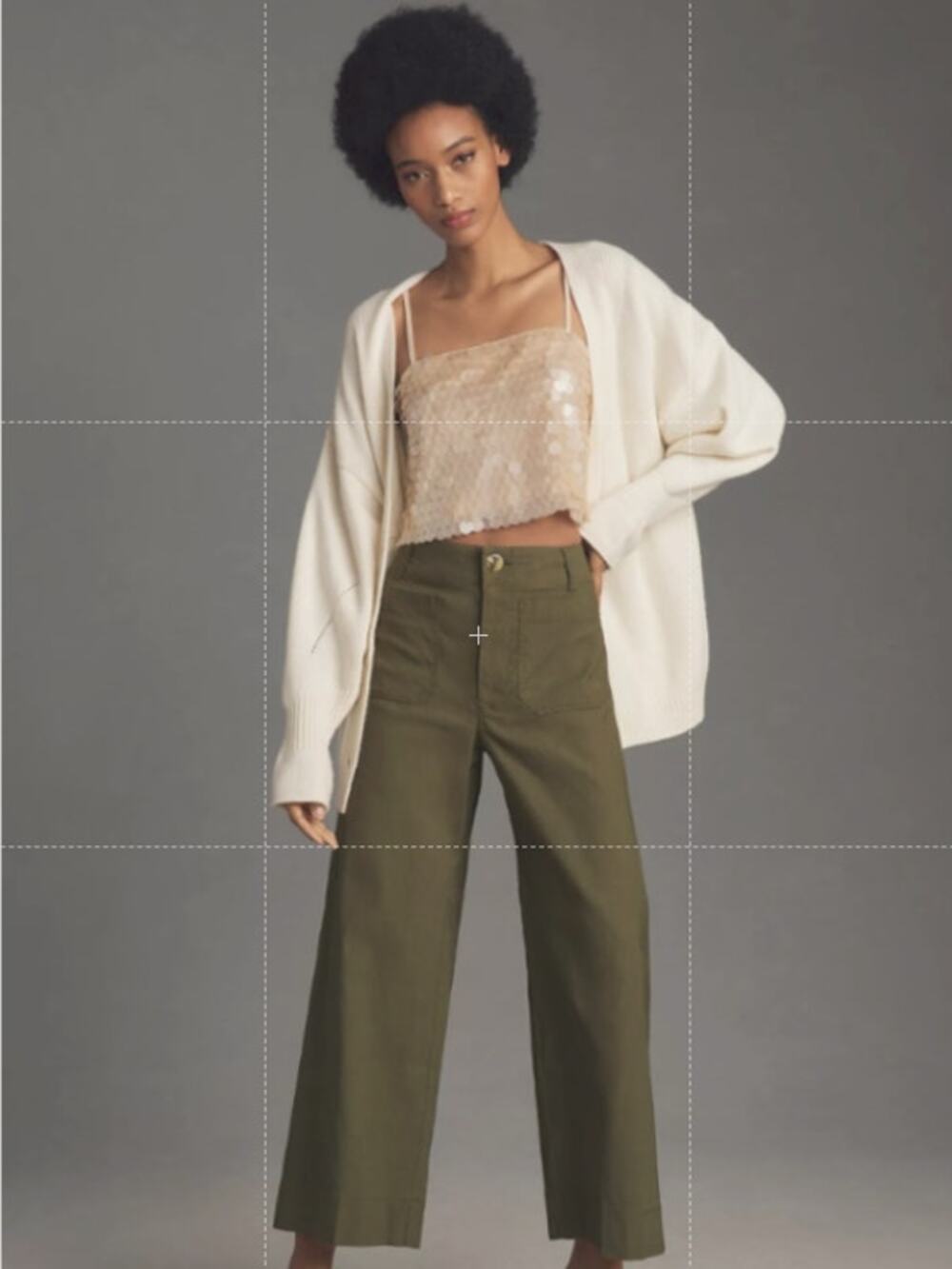 NEW Anthropologie Mave Colette Wide Leg Pants Olive Green size 28